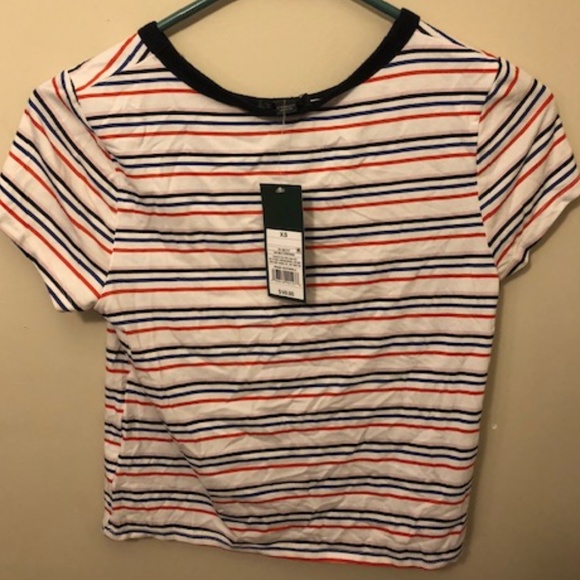 Wild Fable Red White and Blue Striped Shirt NWT - Picture 2 of 2